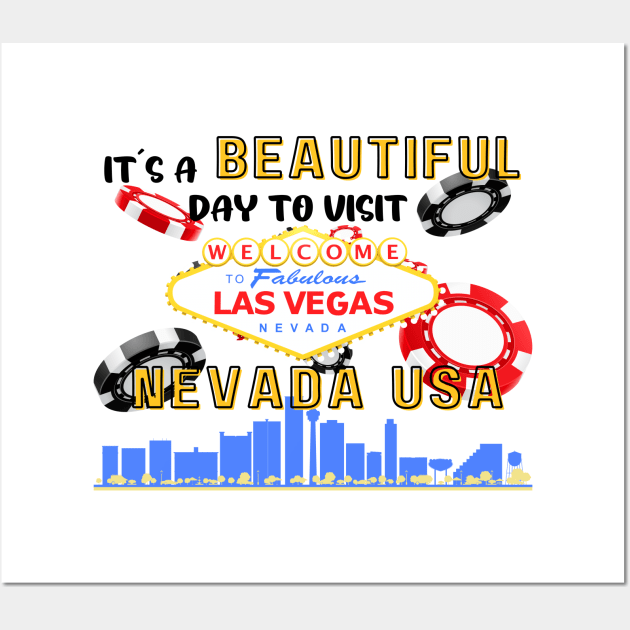 Travel to beautiful Las Vegas in Nevada. Gift ideas for the travel enthusiast available on t-shirts, stickers, mugs, and phone cases, among other things. Wall Art by Papilio Art